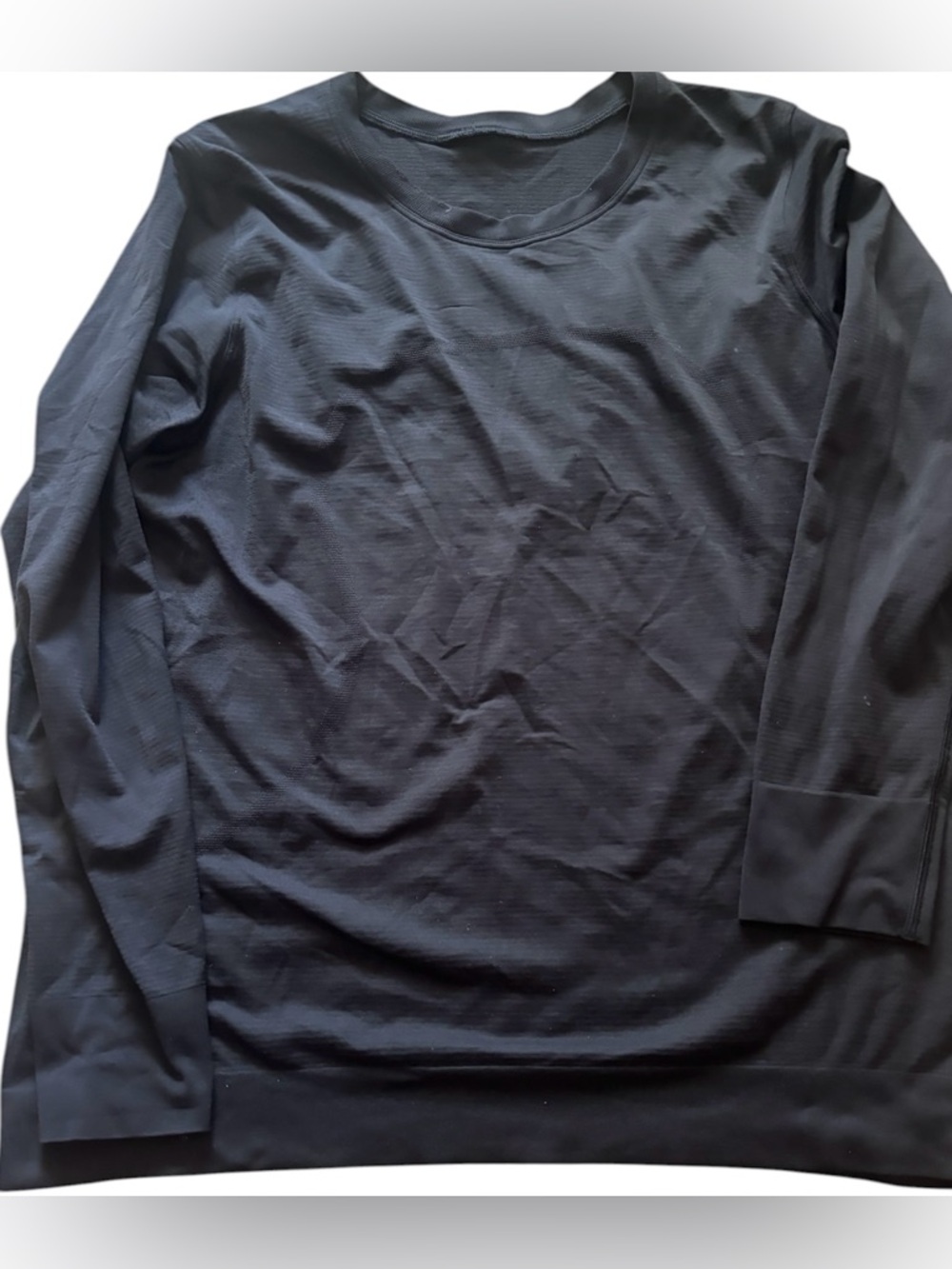 LULULEMON Restless Swiftly Relaxed Long Sleeve Shirt Hip Length size 10 Black